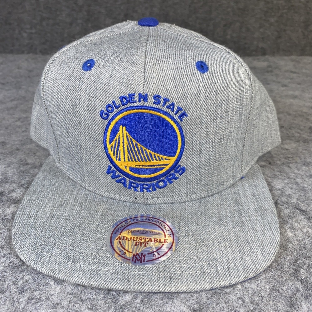 Mitchell & Ness Golden State Warriors Grey/Blue NBA Snapback Hat Basketball